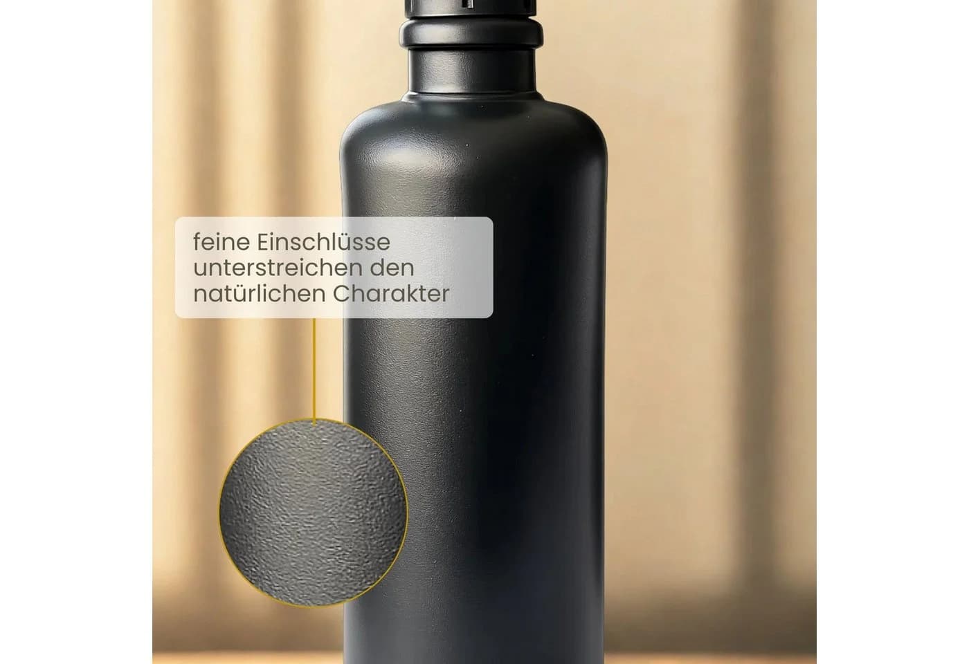 mikken Ölspender Keramikflasche 500 ml matt schwarz mit Edelstahl-Ausgießer - Bild 3