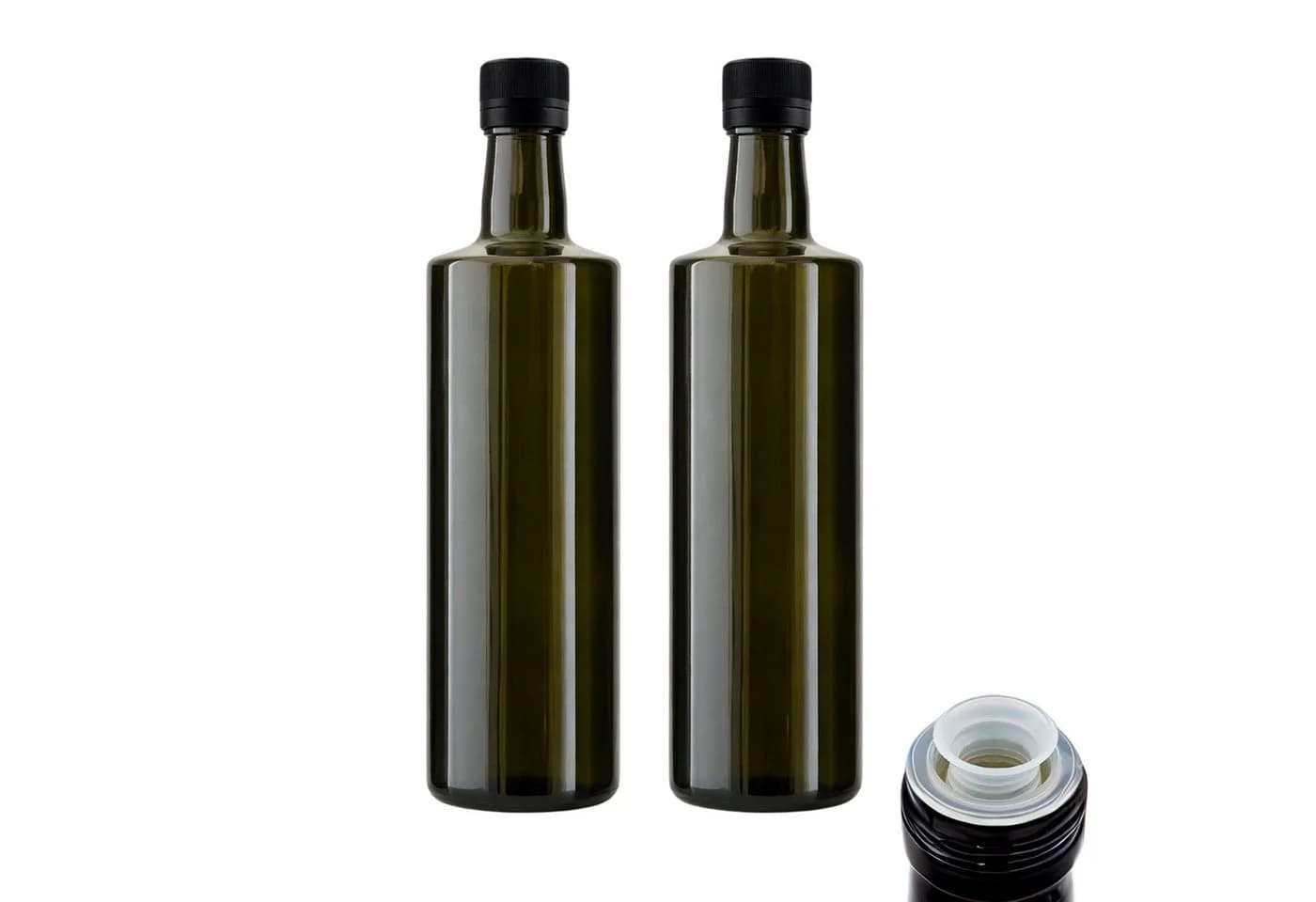 mikken Ölspender 2er Set 500ml Antikglas Braun mit Ausgießer - Bild 2