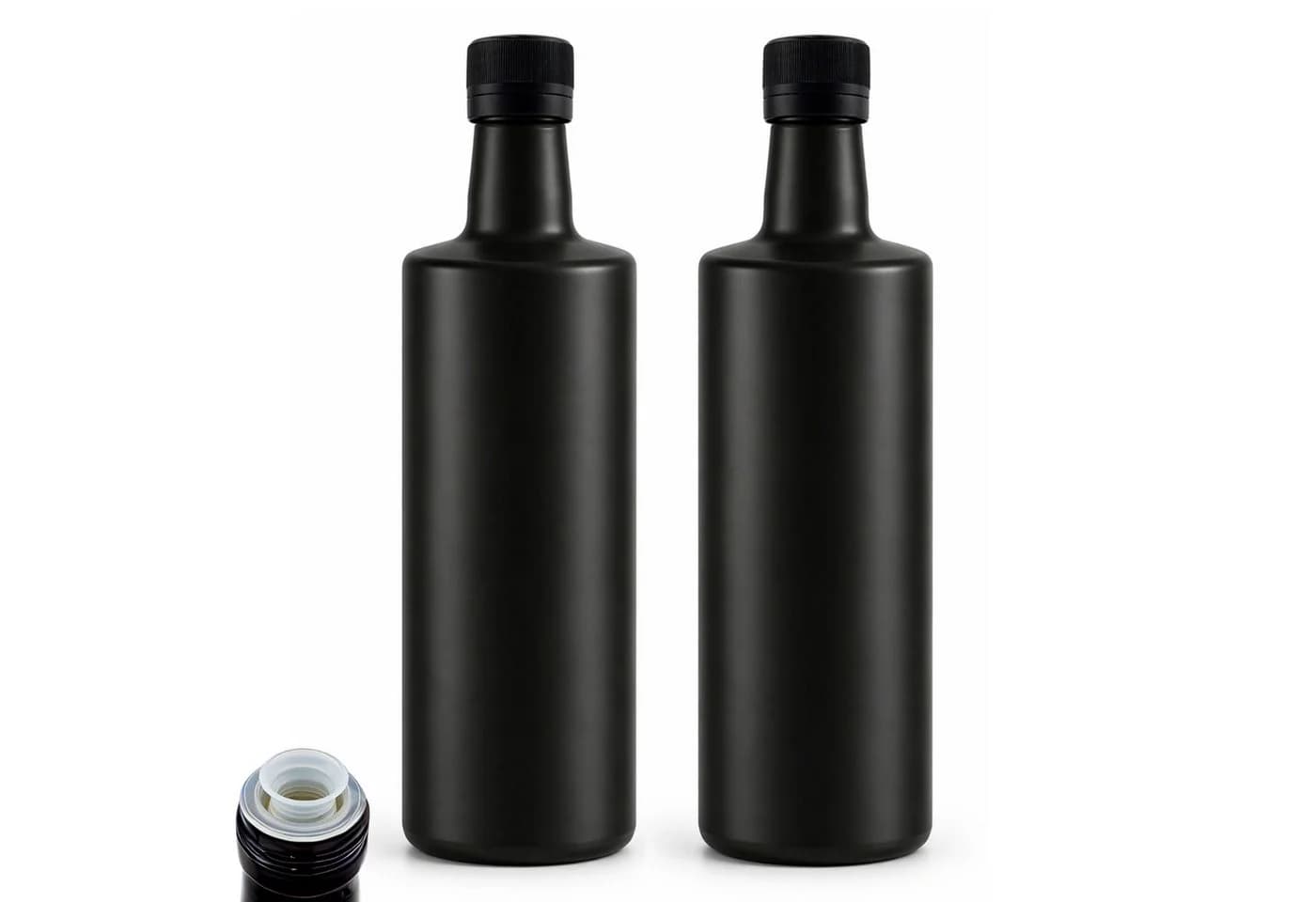 mikken Ölspender 2x 500 ml schwarz mit Ausgießer & Etiketten - Bild 2