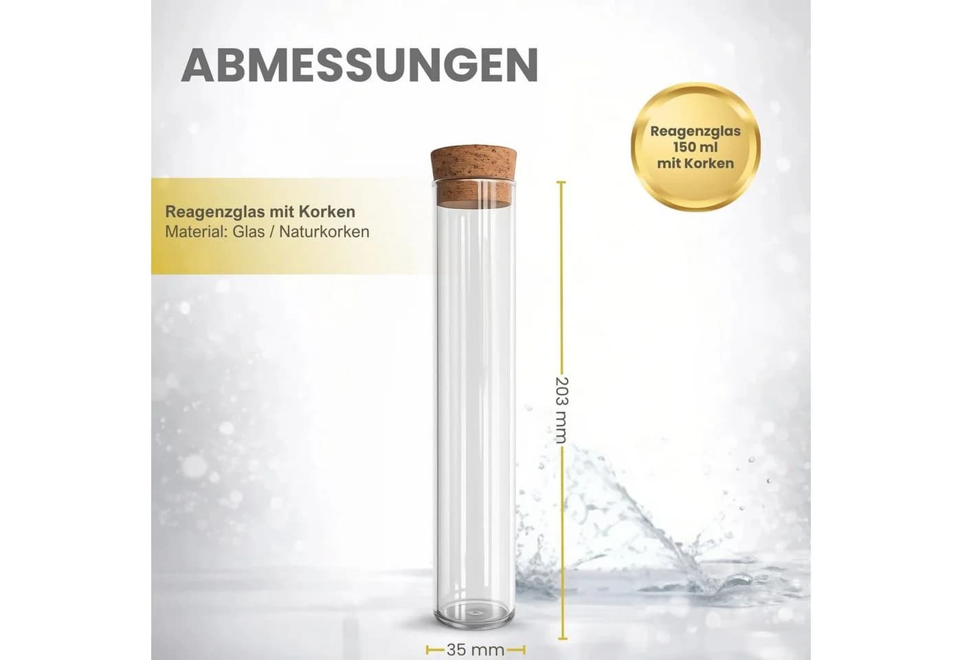 Mikken 6er Set Reagenzgläser 150 ml mit Korken - Bild 5