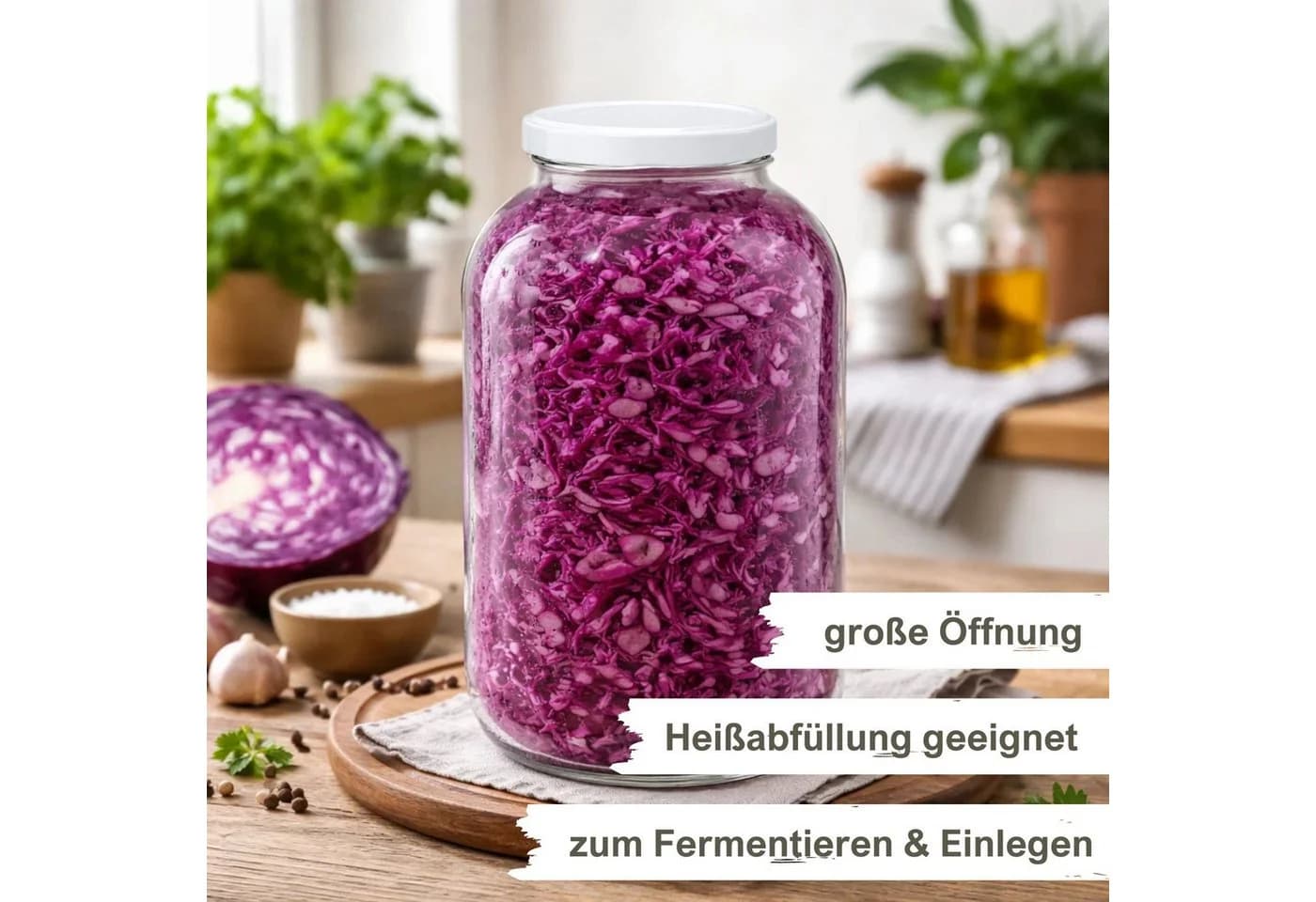 mikken Einmachglas XL 4250 ml 2er Set Schwarz Glas