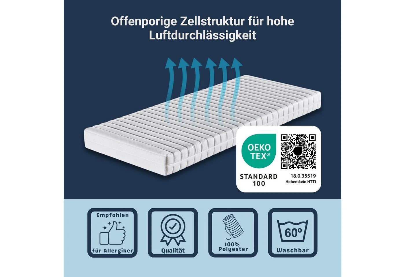 Kaltschaummatratze Betten-ABC Dream Spezial Sondermaß 13 cm atmungsaktiv feuchtigkeits- und temperaturregulierend - Bild 3
