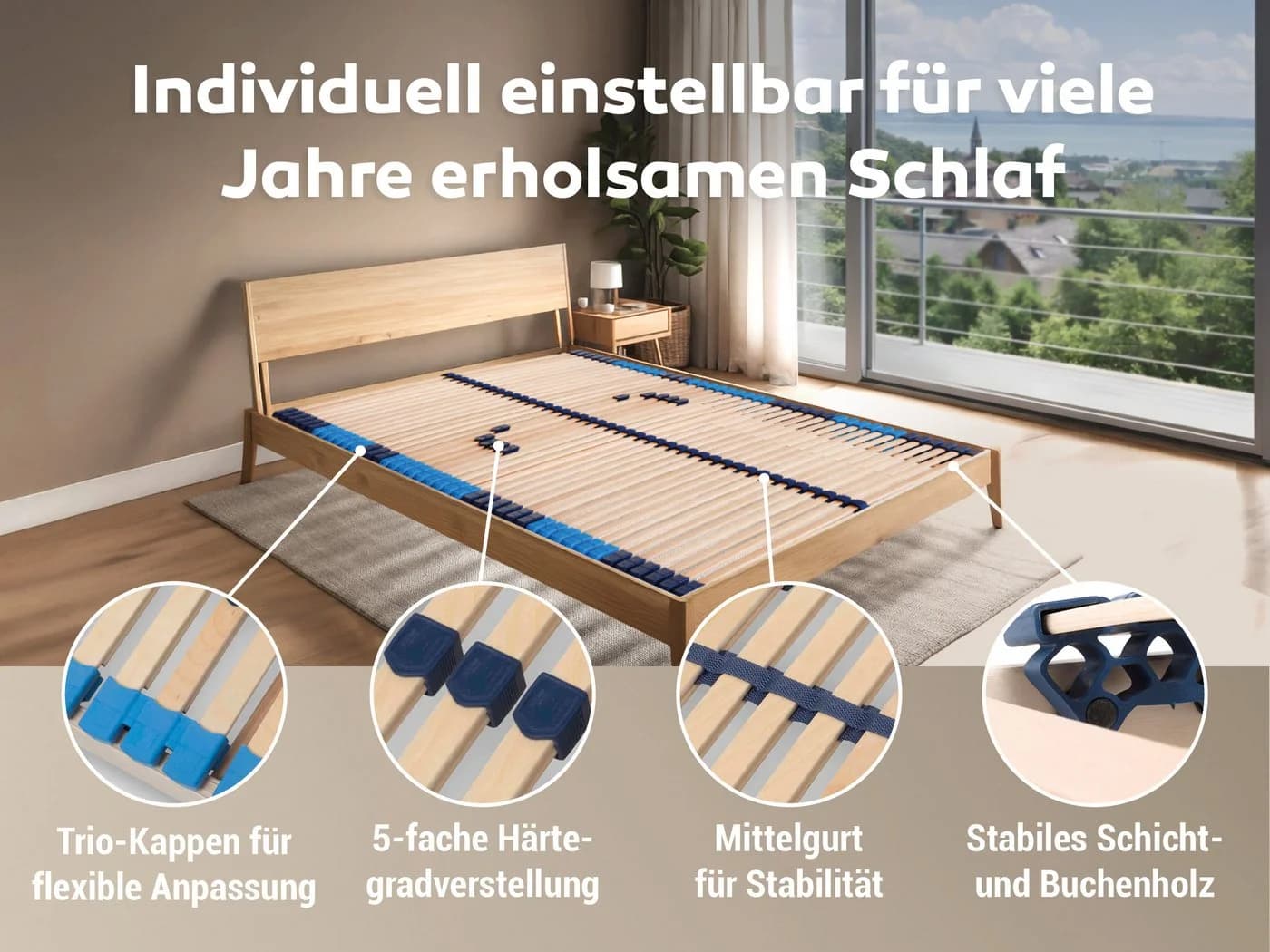 Betten-ABC Lattenrost Superflex NV 7-Zonen Federholzleisten - Bild 4