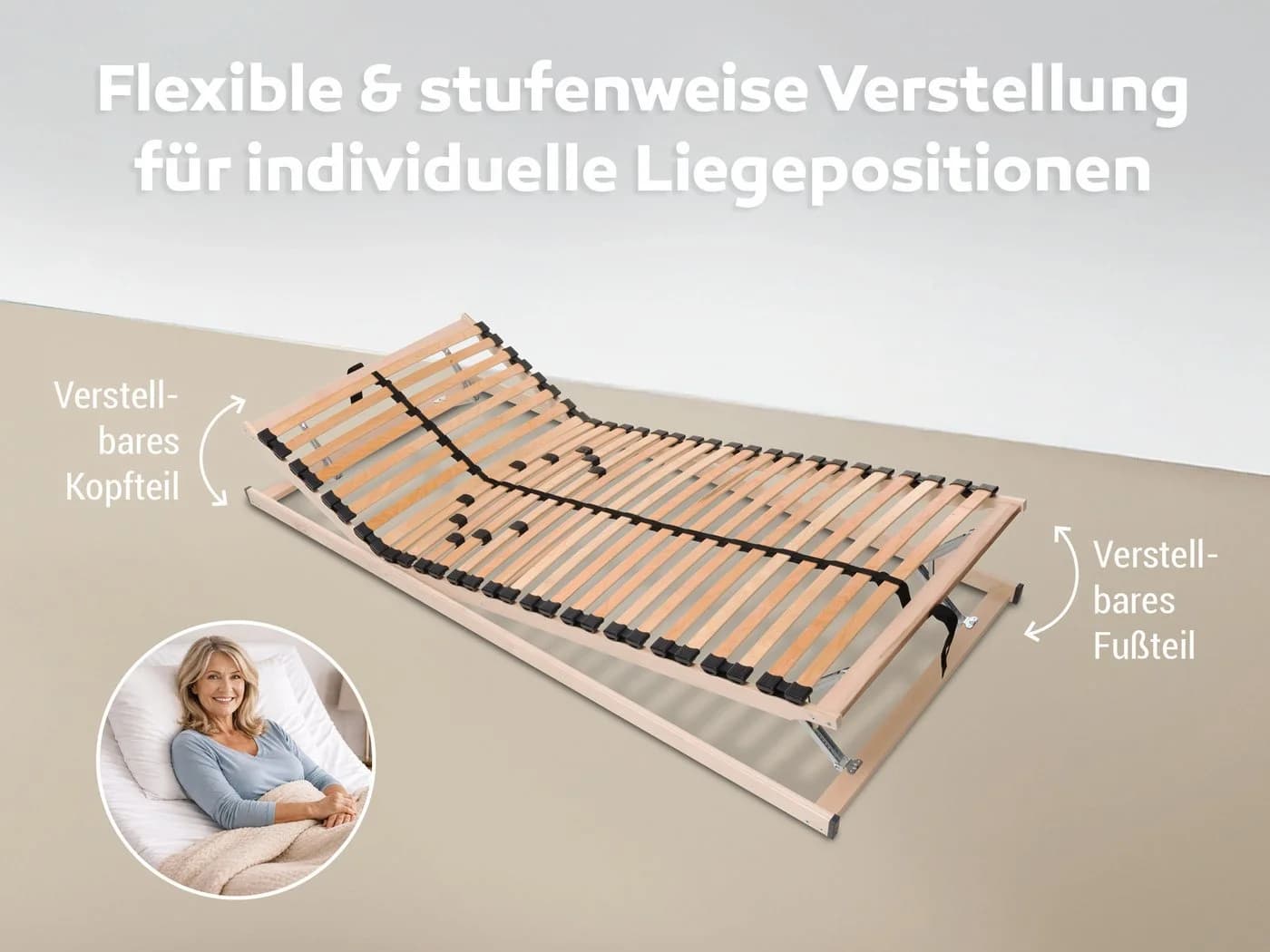 Betten-ABC Lattenrost Max1 K+F verstellbar mit Federholzleisten - Bild 5