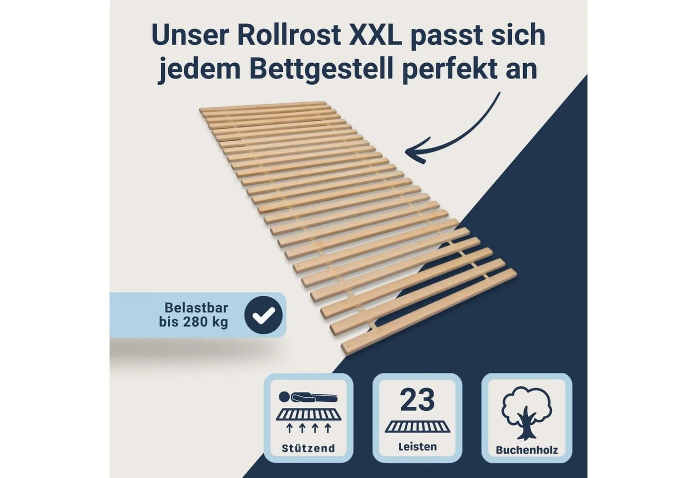 MaDeRa Rollrost XXL Buchenholz Stabil Naturbelassen - Bild 1