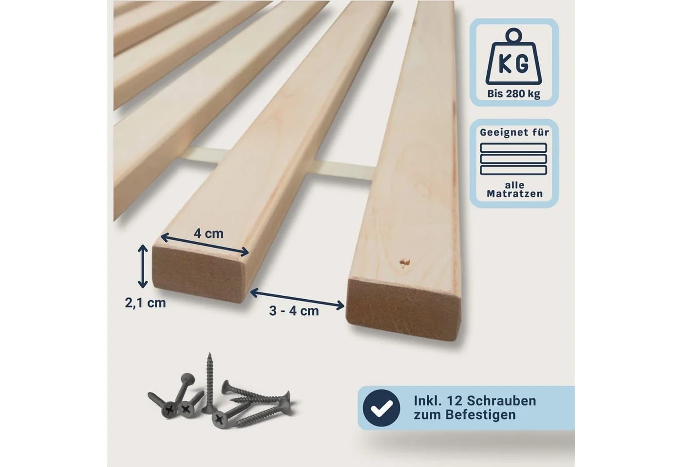 MaDeRa Rollrost XXL Buchenholz Stabil Naturbelassen - Bild 4