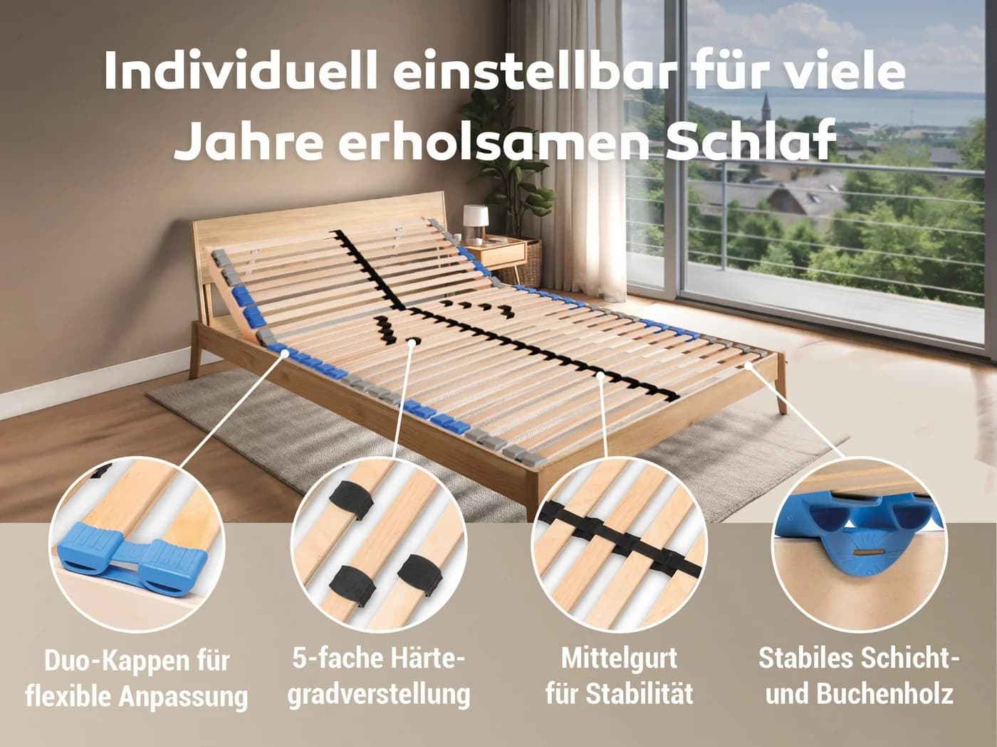 Betten-ABC Lattenrost MaDeRa 7-Zonen mit Härtegradverstellung - Bild 5