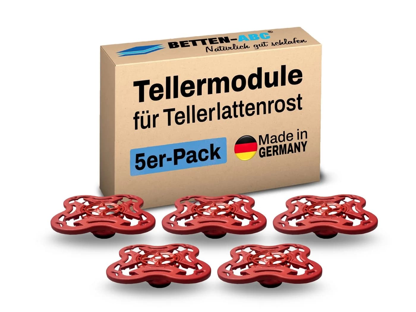 Betten-ABC Tellermodule 5er Set Rot Verstellbarer Härtegrad - Bild 2