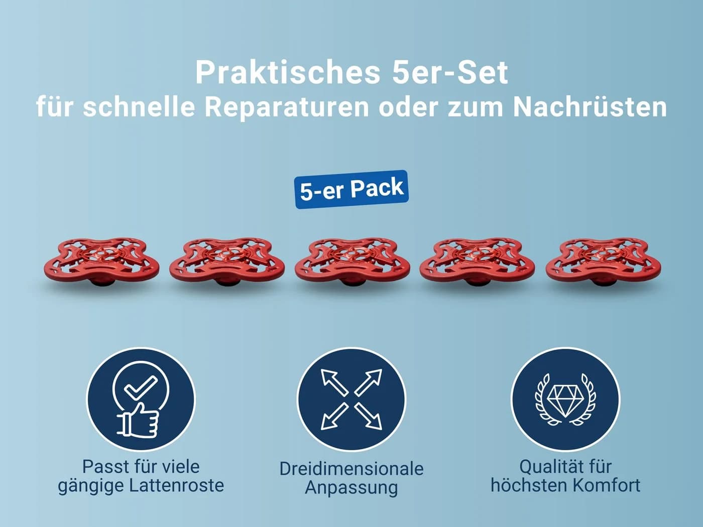 Betten-ABC Tellermodule 5er Set Rot Verstellbarer Härtegrad - Bild 4