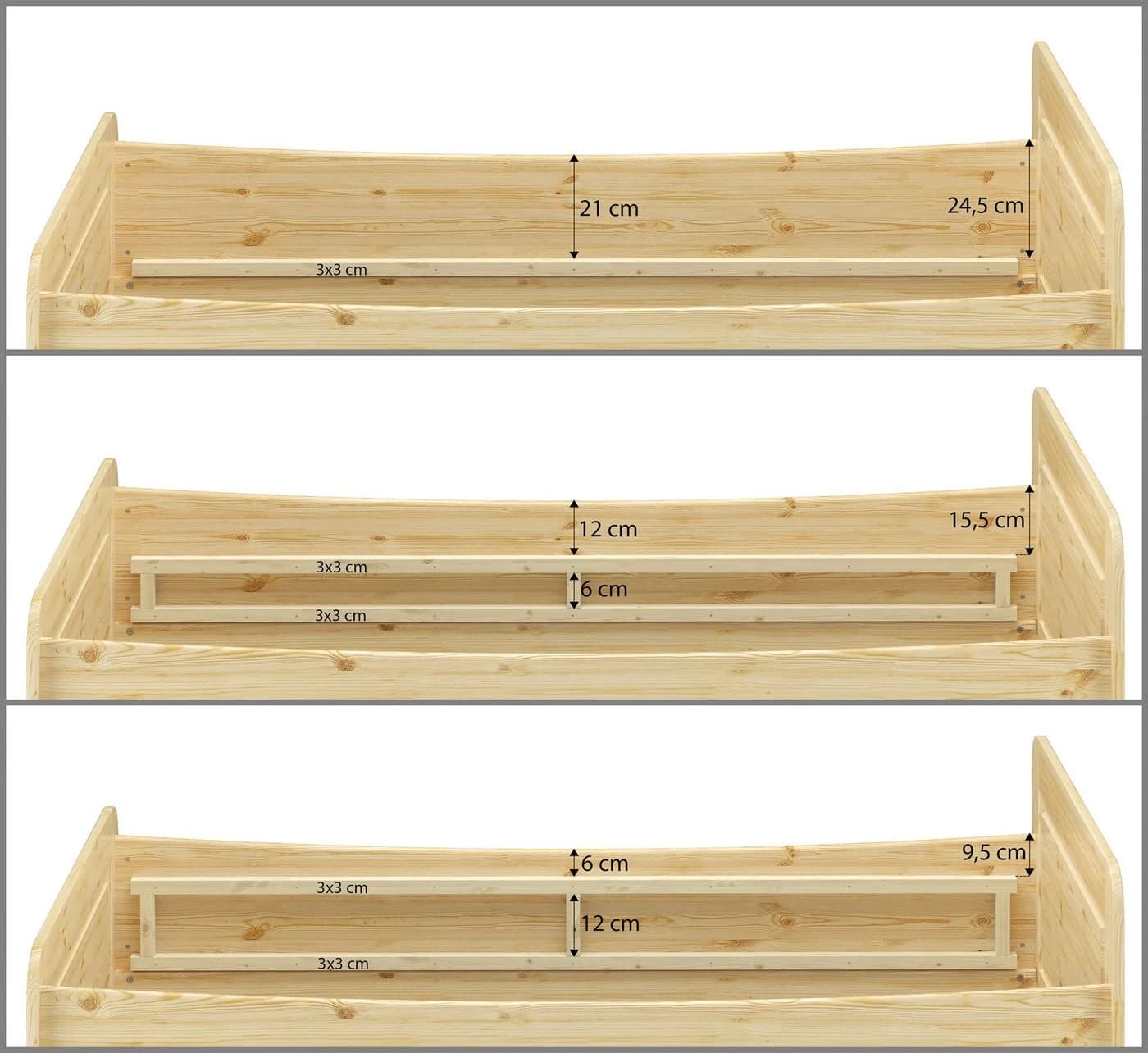 ERST-HOLZ Seniorenbett Massivholz Kiefer höhenverstellbar - Bild 5