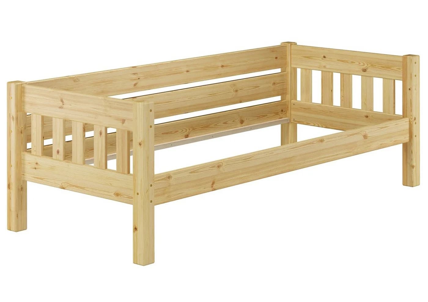 ERST-HOLZ Massivholzbett Futonbett Kiefer 90x200 cm farblos lackiert - Bild 3