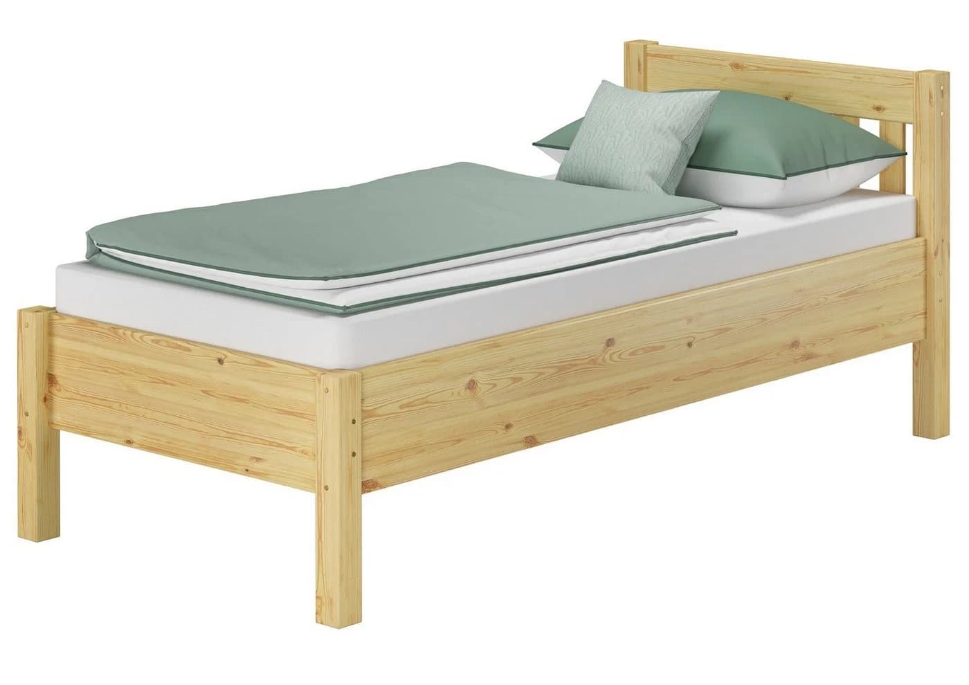 ERST-HOLZ Massivholzbett Kiefer Seniorenbett 100x200 cm farblos lackiert - Bild 2
