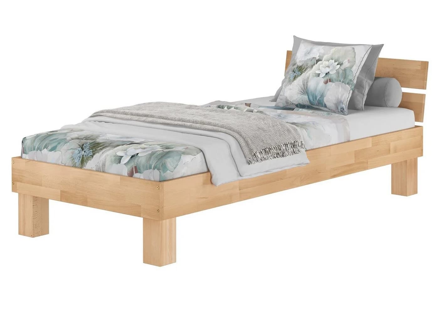 ERST-HOLZ Massivholzbett Buche 100x200 cm - Farblos Lackiert - Bild 2