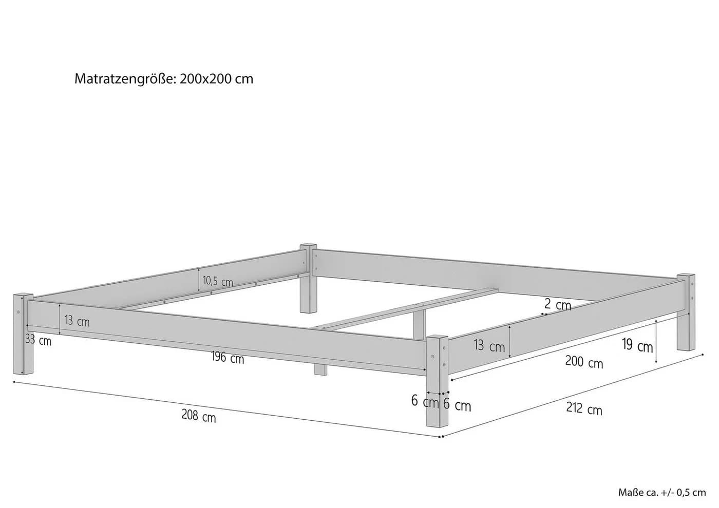 ERST-HOLZ Massivholzbett Buche Futon 200x200 cm - Bild 4