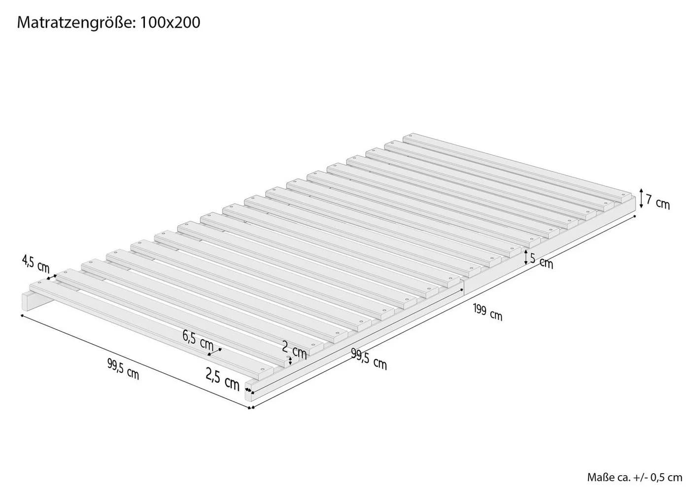 Lattenrost Metallfrei Stecksystem 100 x 200 cm ERST-HOLZ