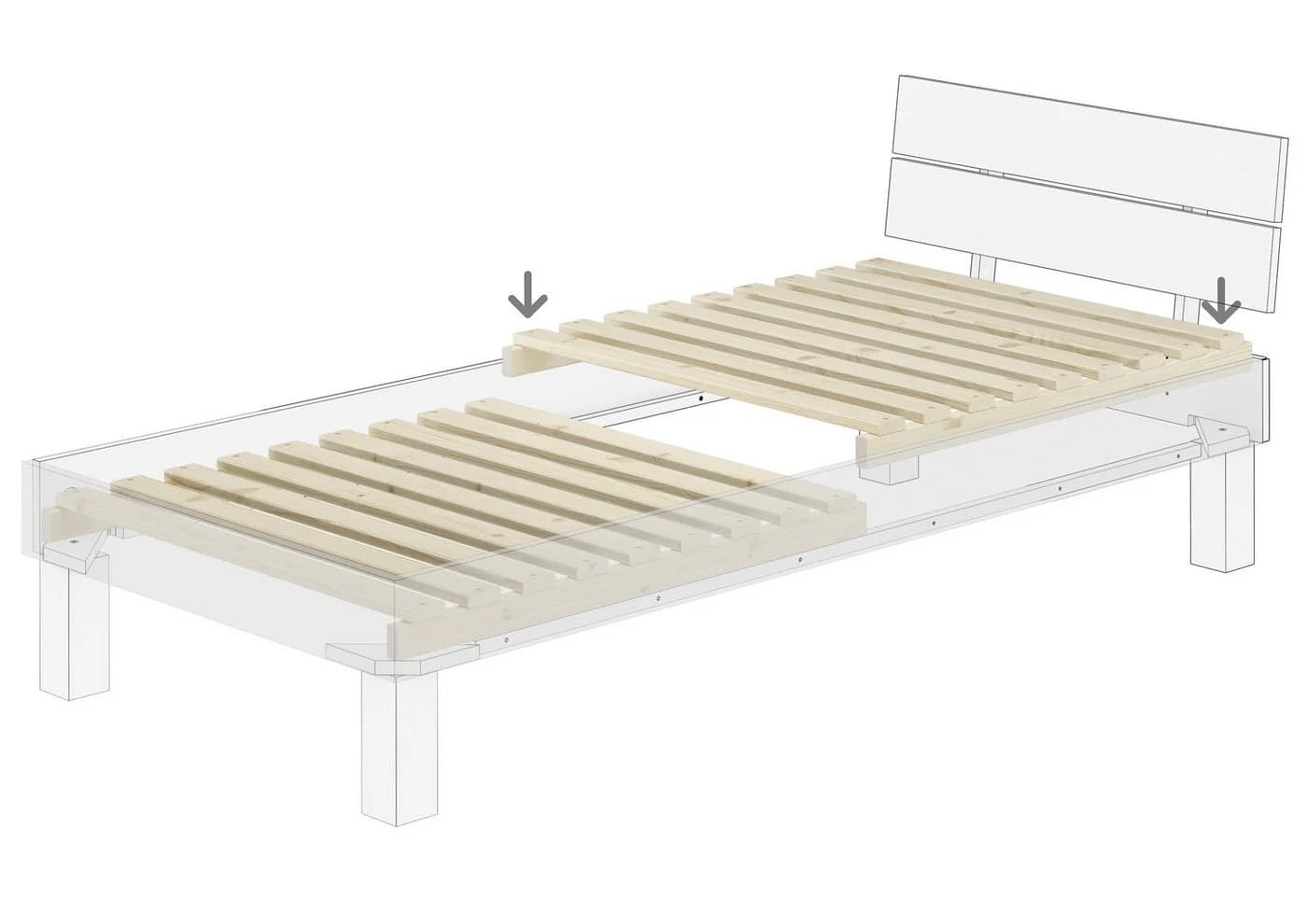 Lattenrost Metallfrei Stecksystem 100 x 200 cm ERST-HOLZ - Bild 3