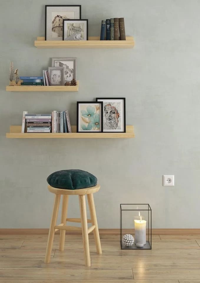 ERST-HOLZ Arbeitshocker Runder Holz-Hocker Kiefer Lackiert