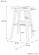ERST-HOLZ Arbeitshocker Runder Holz-Hocker Kiefer Lackiert Bild 3