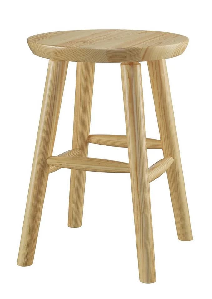 ERST-HOLZ Arbeitshocker Runder Holz-Hocker Kiefer Lackiert - Bild 4