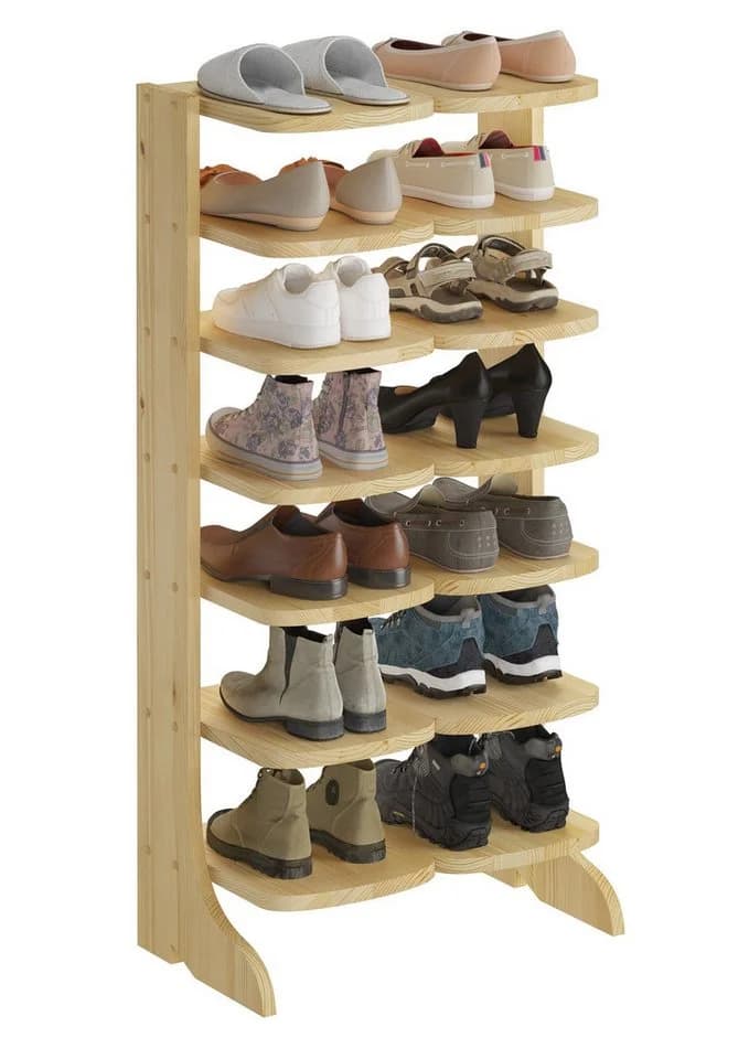 ERST-HOLZ Schuhregal Kiefer Massiv für 14 Paar Schuhe - Bild 3