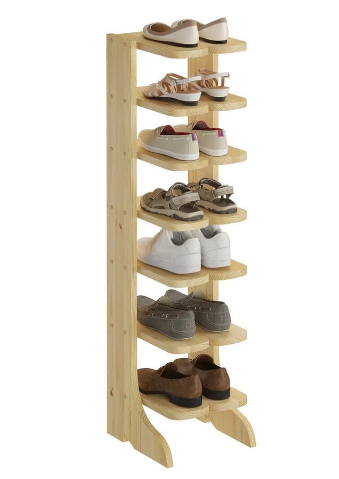 ERST-HOLZ Schuhregal Massivholz Kiefer für 7 Paar Schuhe - Bild 4