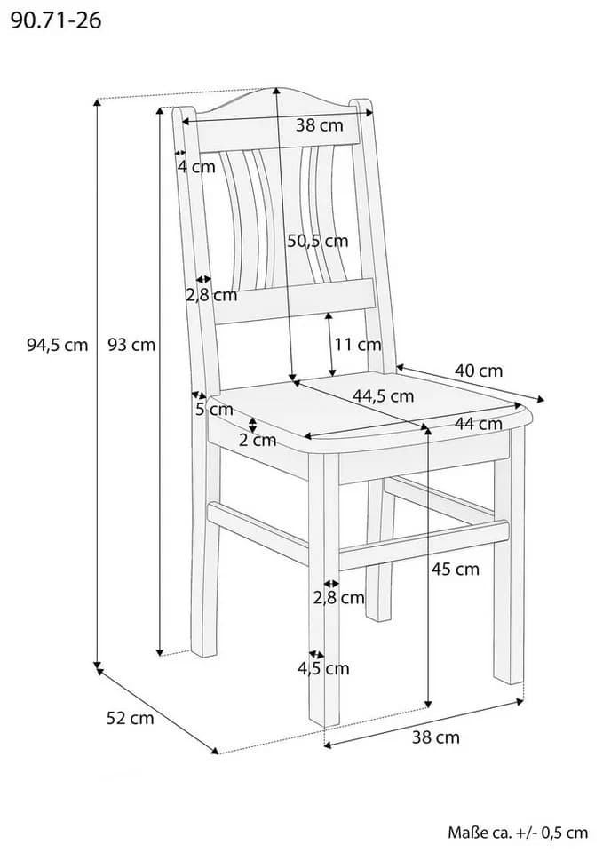 ERST-HOLZ Massivholzstuhl Kiefer Landhausstil Transparent Lackiert - Bild 3
