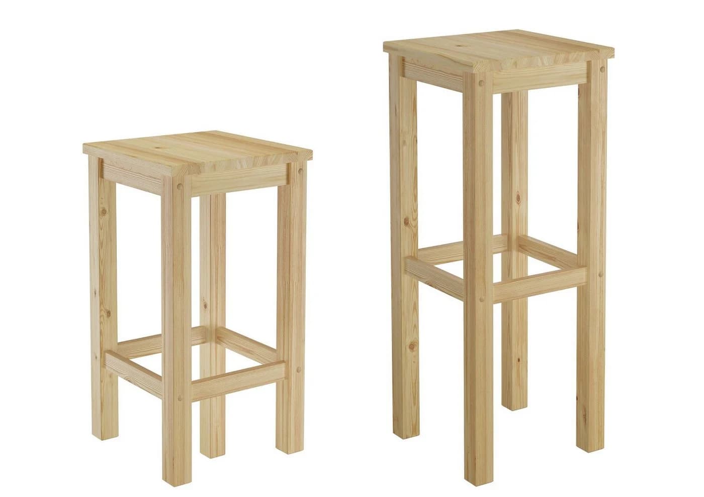ERST-HOLZ Barhocker Massivholz Kiefer Natur 60/80 cm - Bild 2
