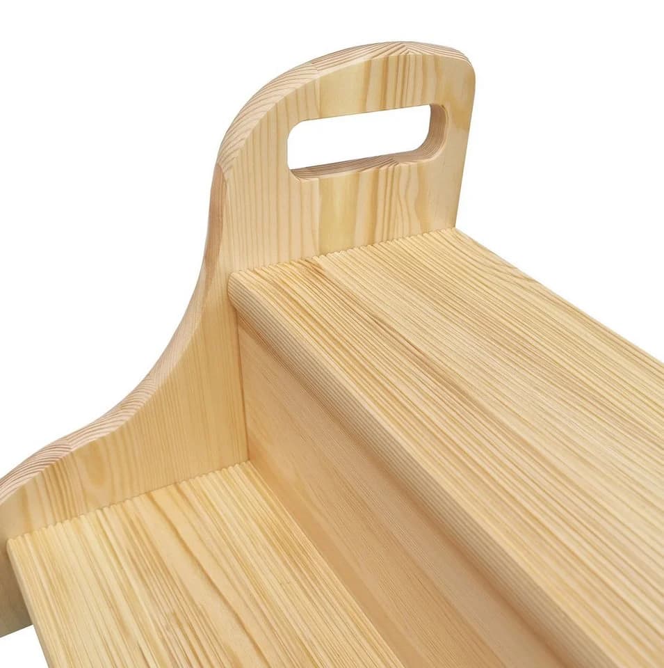 ERST-HOLZ Tritthocker Massivholz Kiefer Weiß/Natur Badezimmerhocker - Bild 5