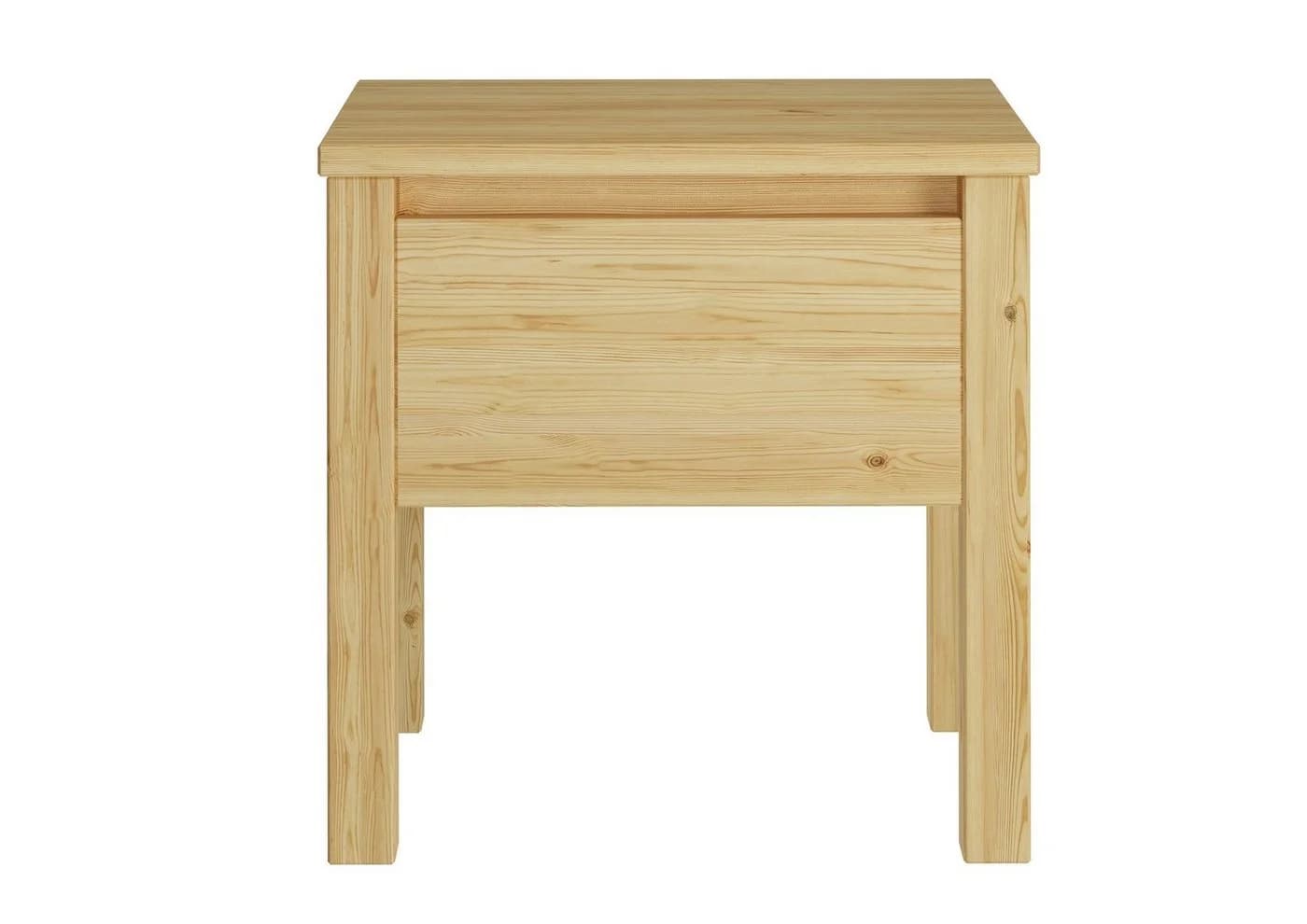 ERST-HOLZ Nachttisch Kiefer massiv mit Schublade farblos lackiert - Bild 3