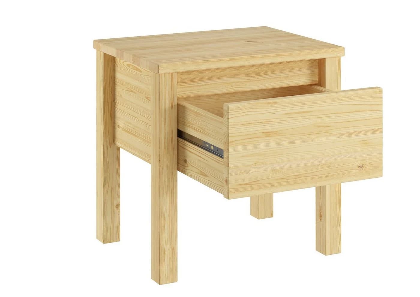 ERST-HOLZ Nachttisch Kiefer massiv mit Schublade farblos lackiert - Bild 5