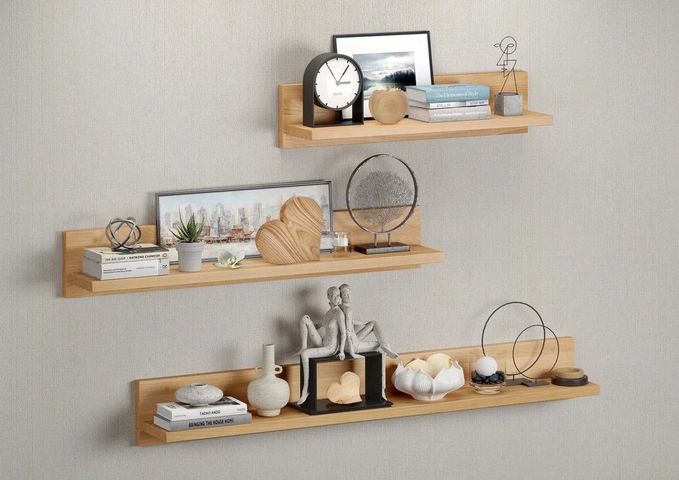 ERST-HOLZ Wandregal Buche massiv Klarlack L-Design