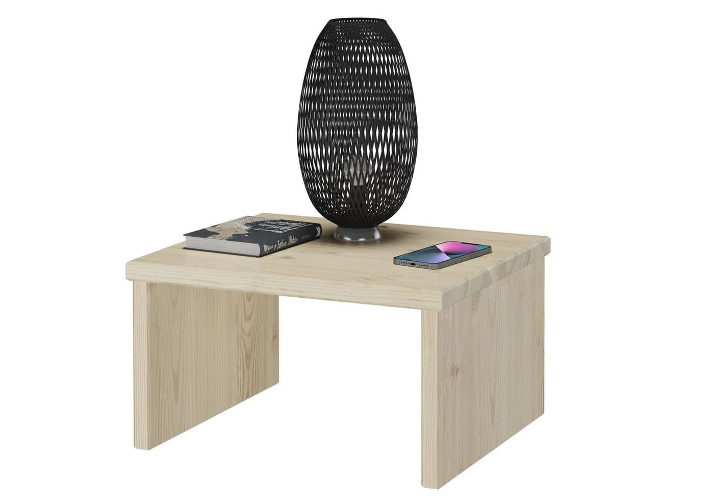 ERST-HOLZ Nachttisch Niedrig aus Massiv-Fichte Metallfrei Beige - Bild 3