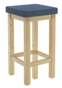 ERST-HOLZ Barhocker Kiefer massiv gepolstert Navy-Blau Bild 2