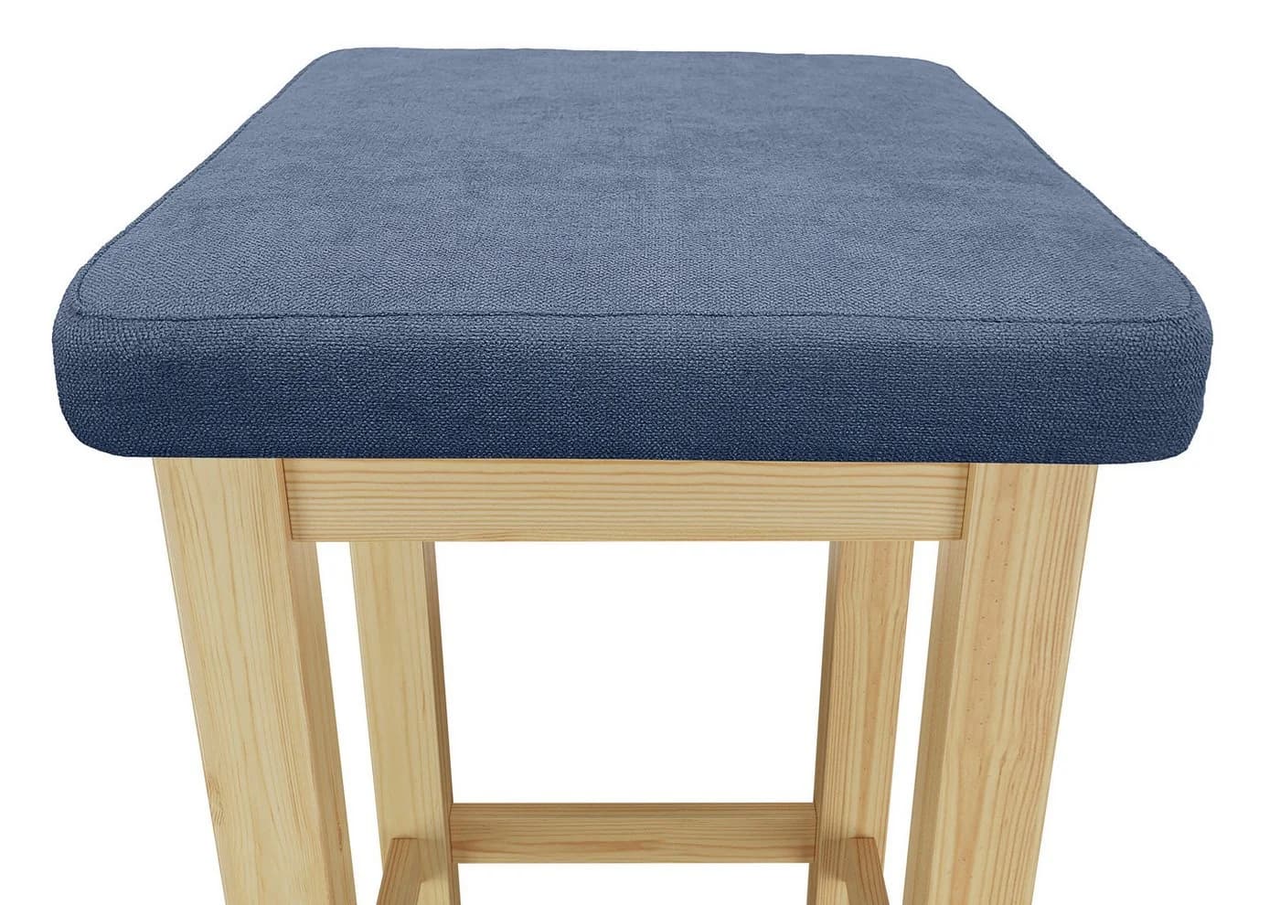 ERST-HOLZ Barhocker Kiefer massiv gepolstert Navy-Blau - Bild 4