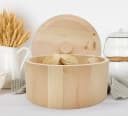 ERST-HOLZ Zirbenbrottopf mit Deckel und Einlage Bild 1