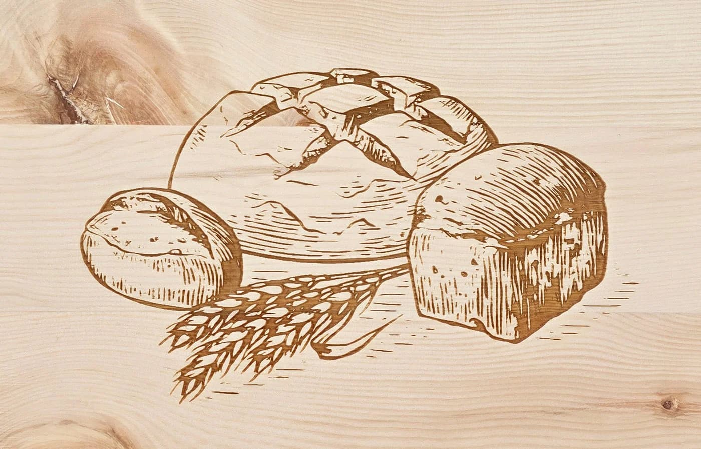 ERST-HOLZ Zirbenholz Brotbox mit Klappe und Relief-Gravur - Bild 3