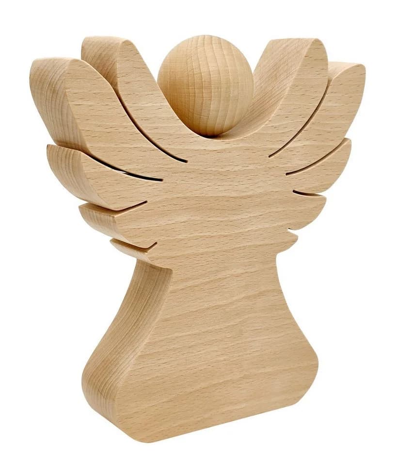 ERST-HOLZ Holzengel Schutzengel Dekoobjekt Buche - Bild 5