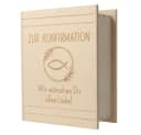 Spruchreif® Spardose Buch-Optik Fichtenholz Gravur Konfirmation Kommunion Bild 2