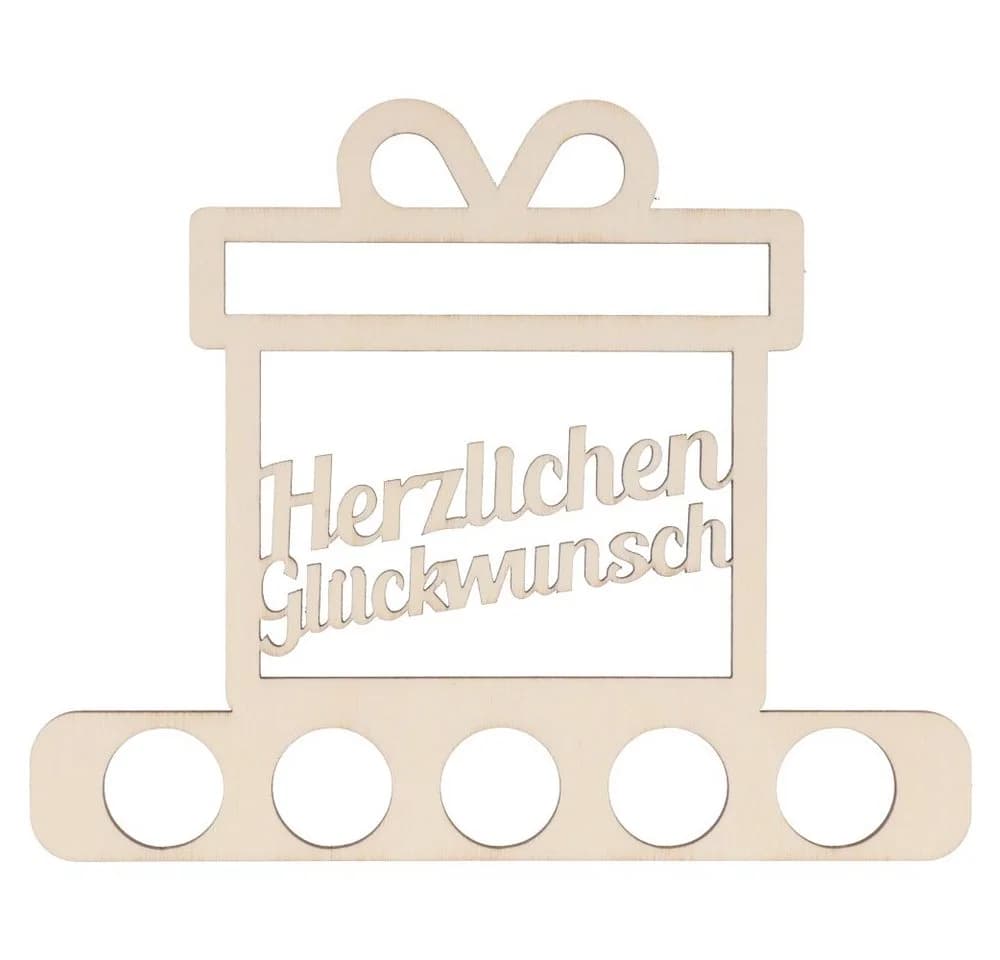 Spruchreif® Holzaufsteller Geldgeschenkverpackung Beige