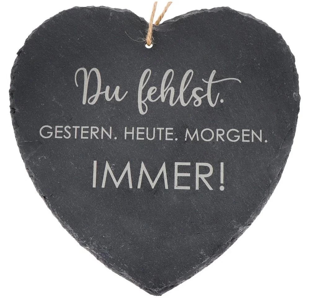 Spruchreif® Dekohänger Großes Schieferherz mit Gravur