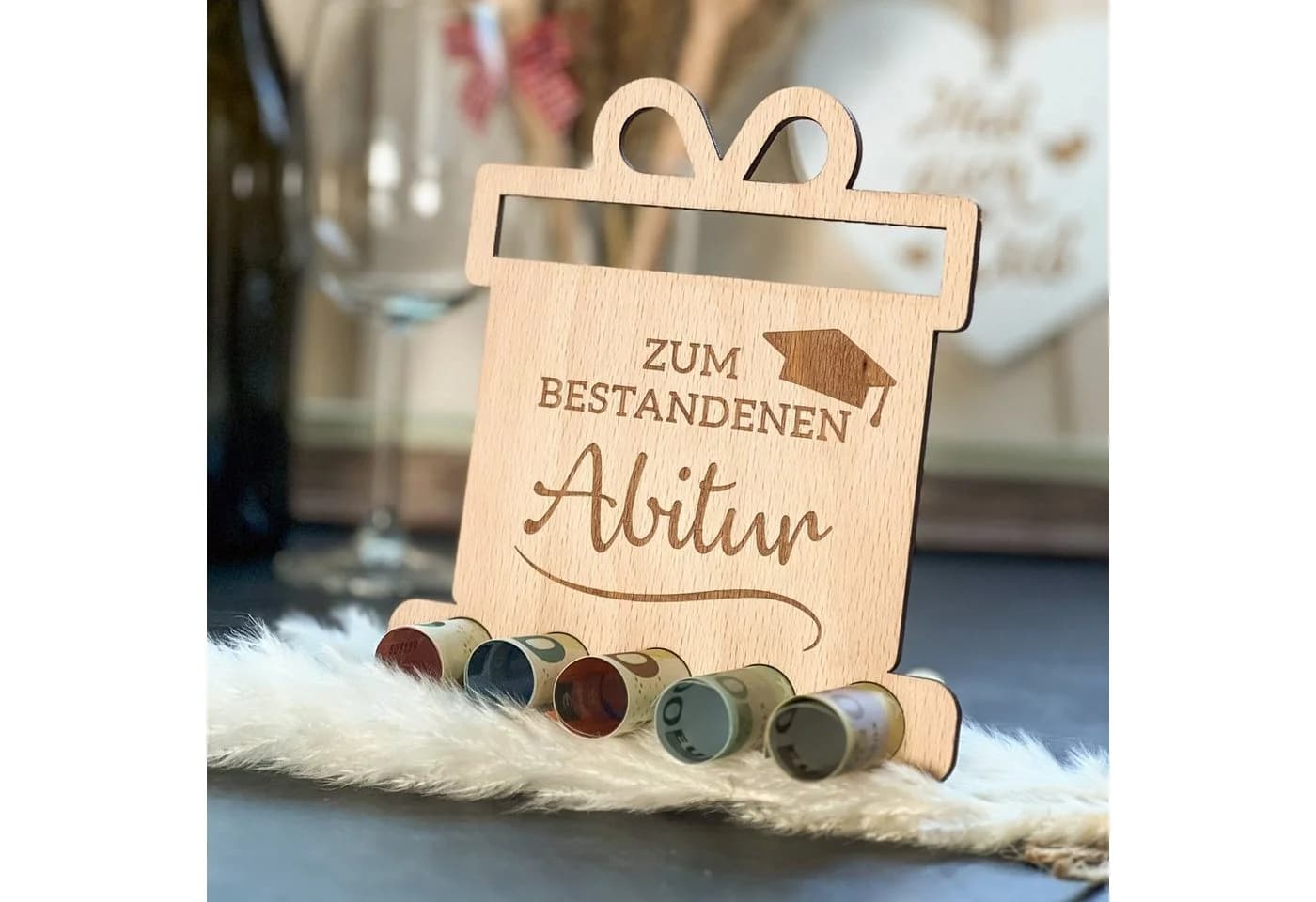 Spruchreif® Spardose Originelles Geldgeschenk Holz Aufsteller - Bild 2