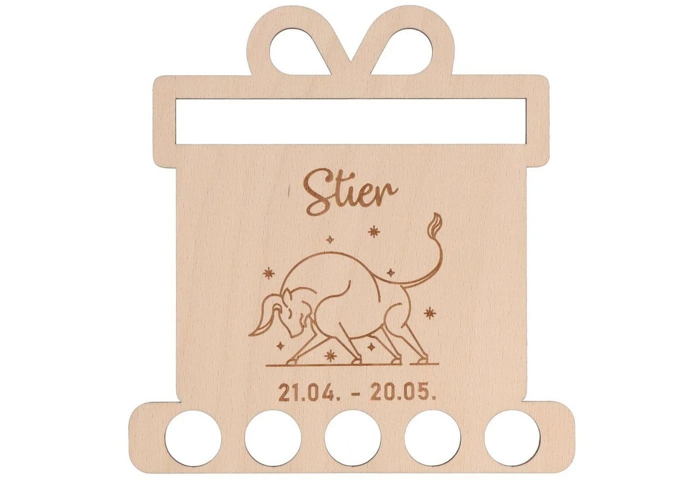 Spruchreif® Spardose Sternzeichen Holz Beige - Bild 3
