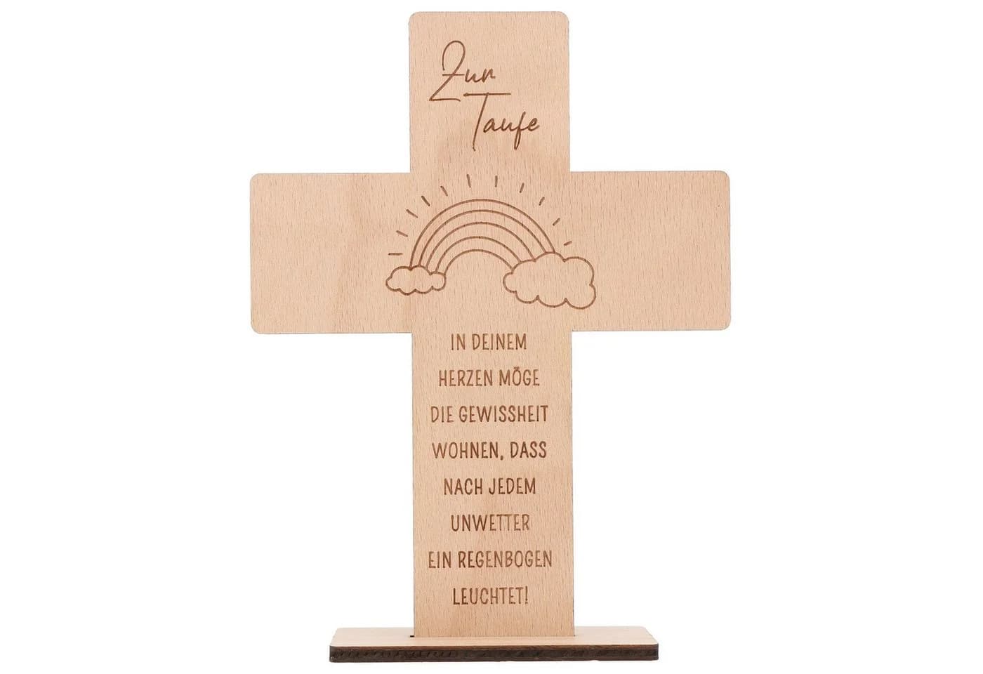 Spruchreif® Holzkreuz mit Gravur Geschenk zur Konfirmation, Kommunion & Taufe - Bild 2
