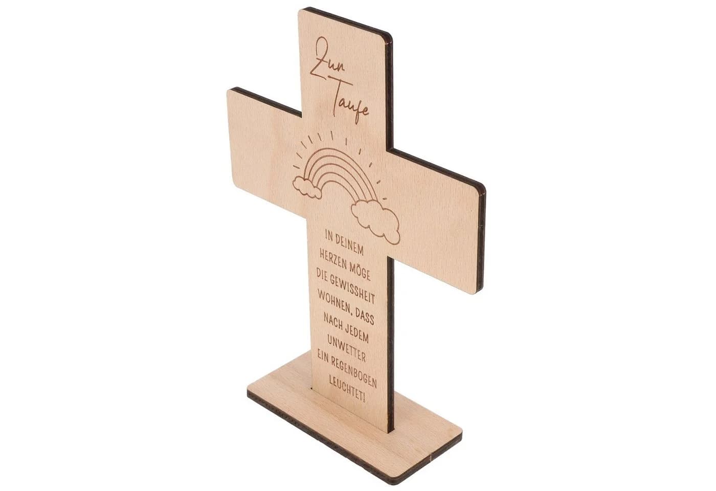 Spruchreif® Holzkreuz mit Gravur Geschenk zur Konfirmation, Kommunion & Taufe - Bild 3