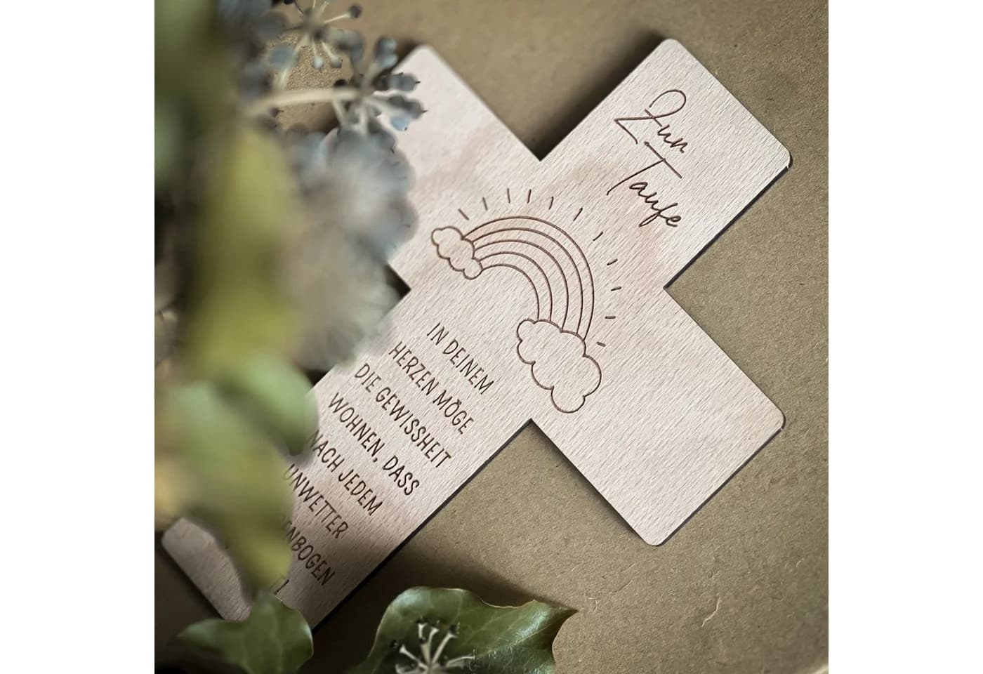 Spruchreif® Holzkreuz mit Gravur Geschenk zur Konfirmation, Kommunion & Taufe - Bild 4