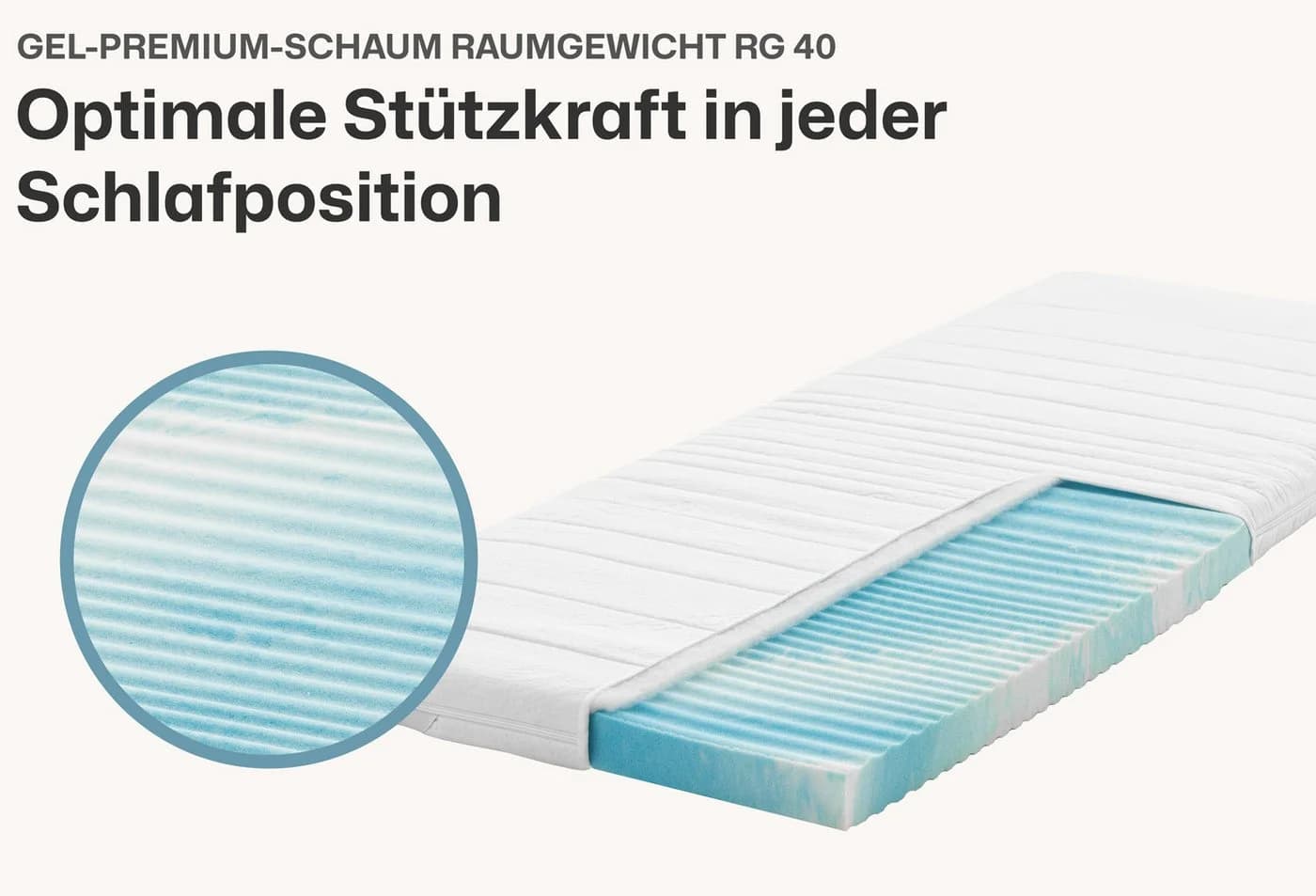RAVENSBERGER GEL-LUX Topper 7 cm Gelschaum mit Baumwollbezug - Bild 3