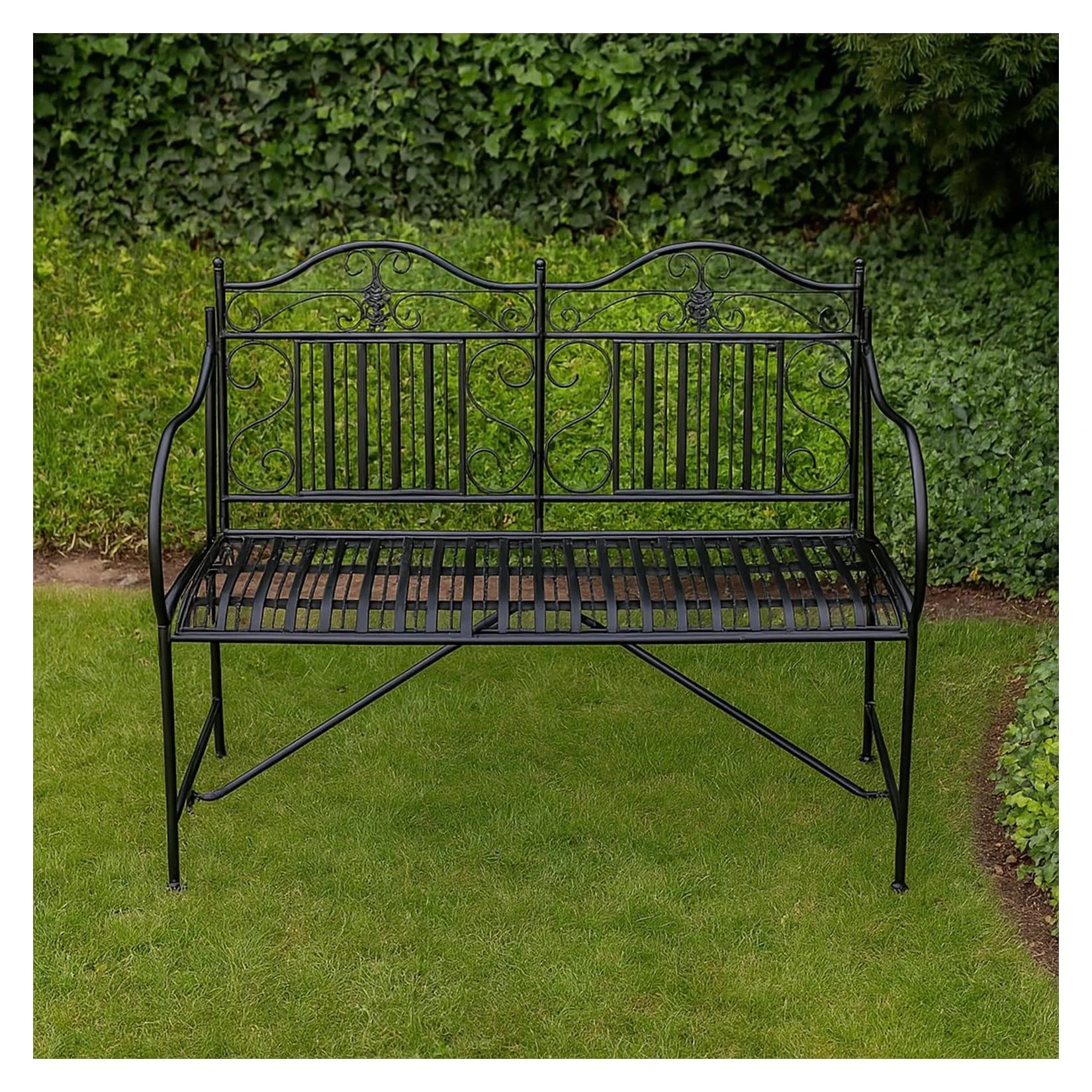 HTI-Living Gartenbank Celia Schwarz Metallbank