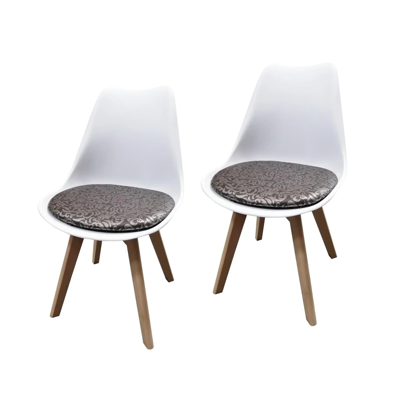 HTI-Living Esszimmerstuhl 2er Set Weiß Braun Kunstleder