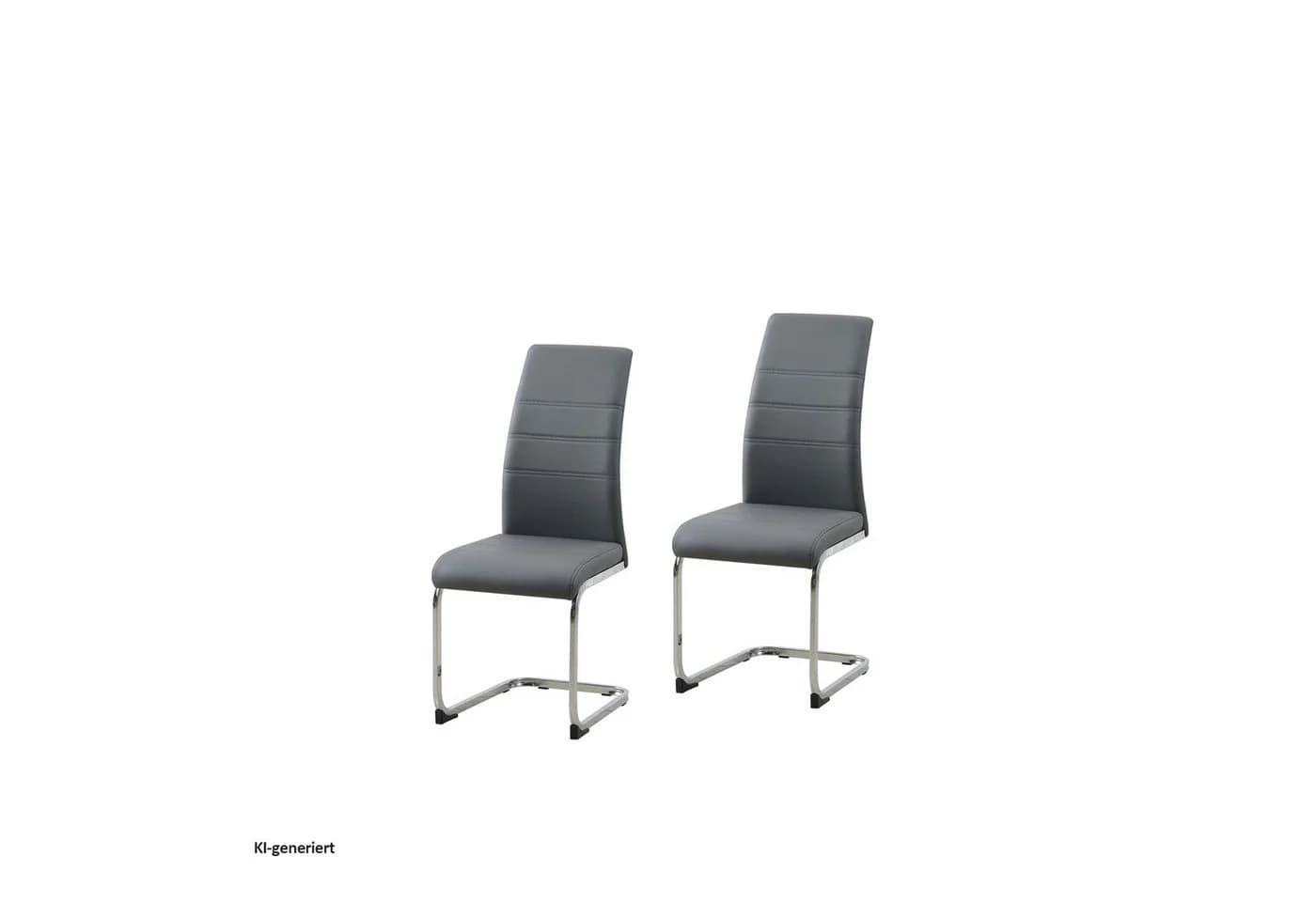HTI-Living Freischwinger Schwingstuhl SallyC Grau (2er Set) Kunstleder