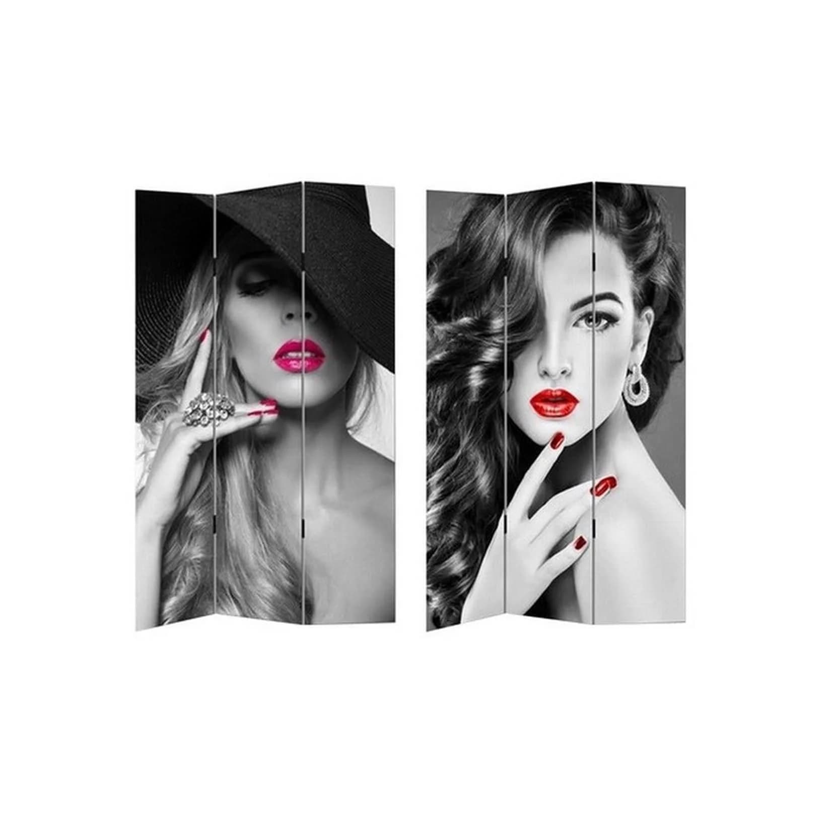 HTI-Line Paravent Bildnis Raumteiler Sichtschutz Trennwand